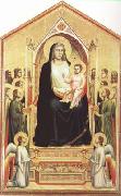 GIOTTO di Bondone Enthroned Madonna with Saints (mk08) oil on canvas